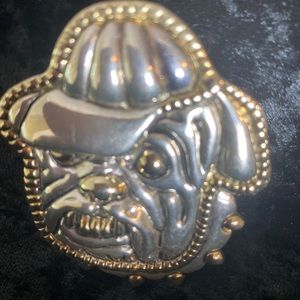 Silver Georgia Bulldog pin pendant